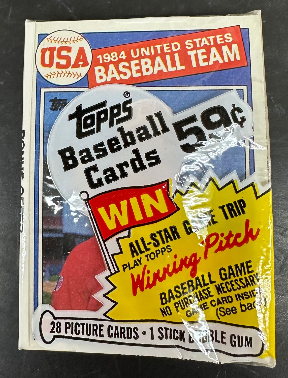 1985 Topps Sealed Cello Pack w/ Mark McGwire rookie on Top