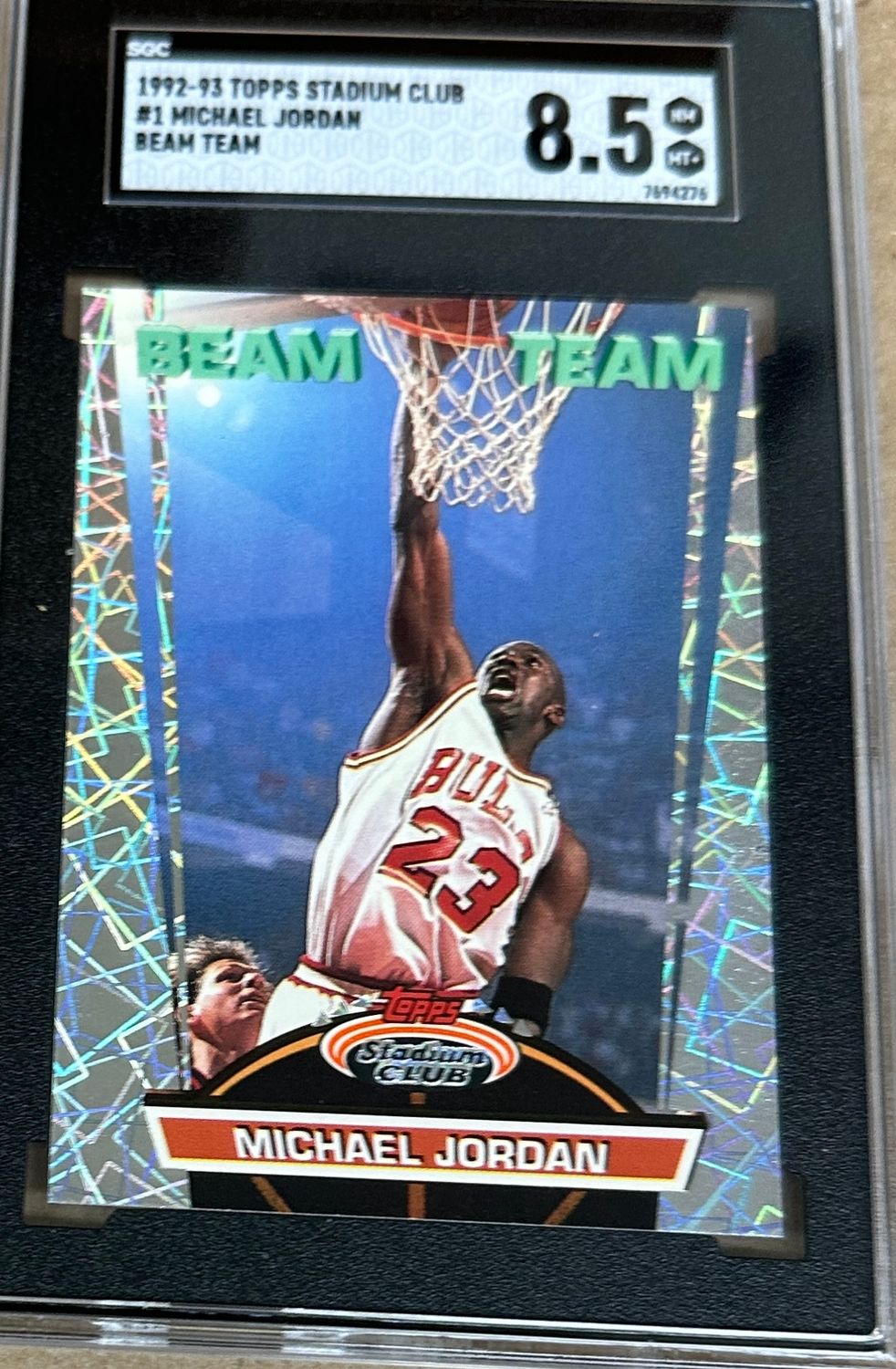 1992/93 Stadium Club Beam Team #1 Michael Jordan Beam Beam SGC 8.5