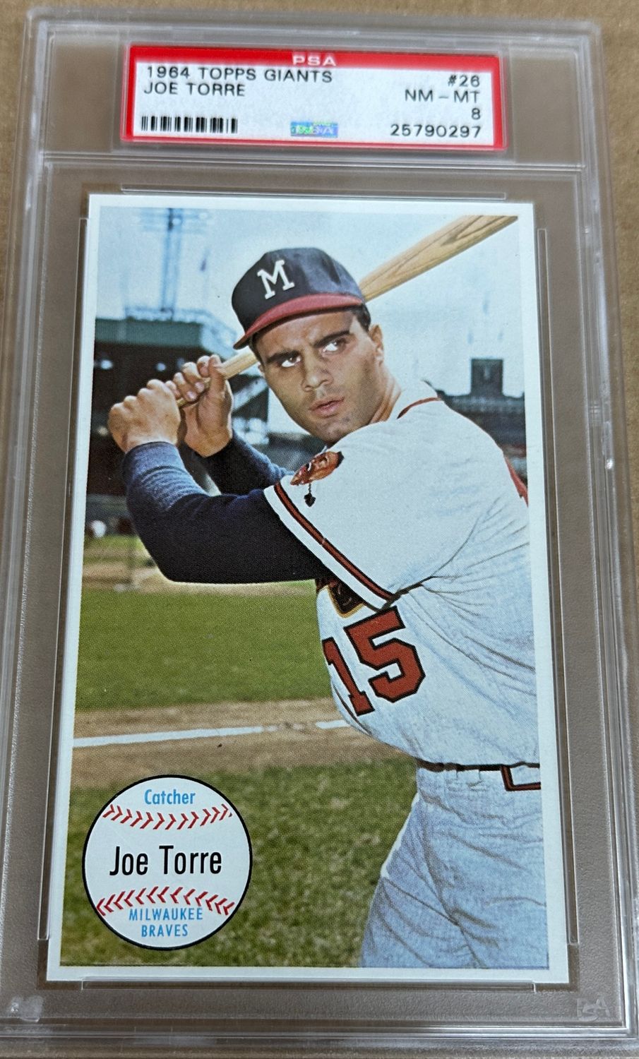 1964 Topps Giants #26 Joe Torre PSA 8