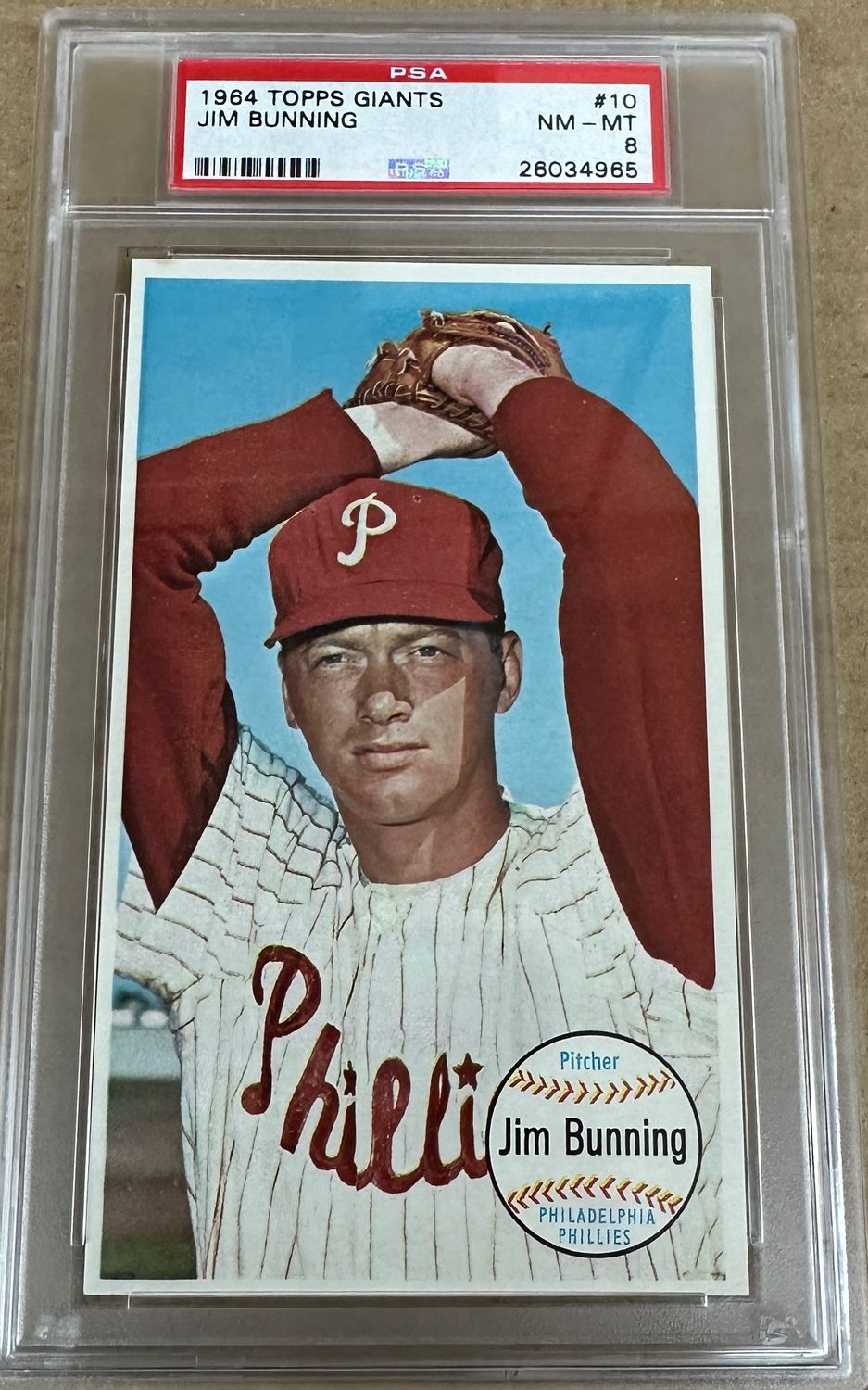 1964 Topps Giants #10 Jim Bunning PSA 8