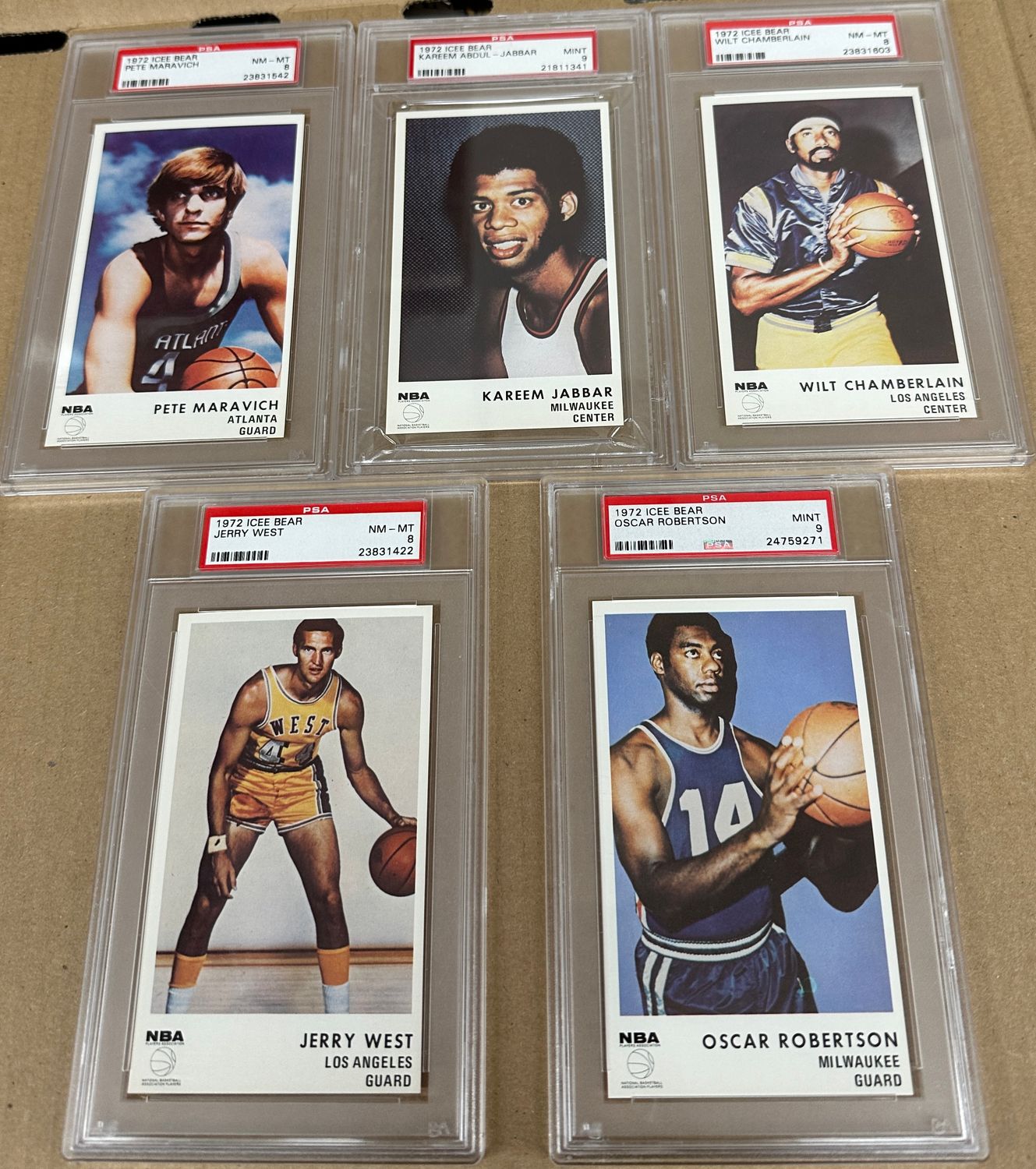 1972 Icee Bear Complete Basketball Set 20 ct. All PSA 8s &amp; 9s