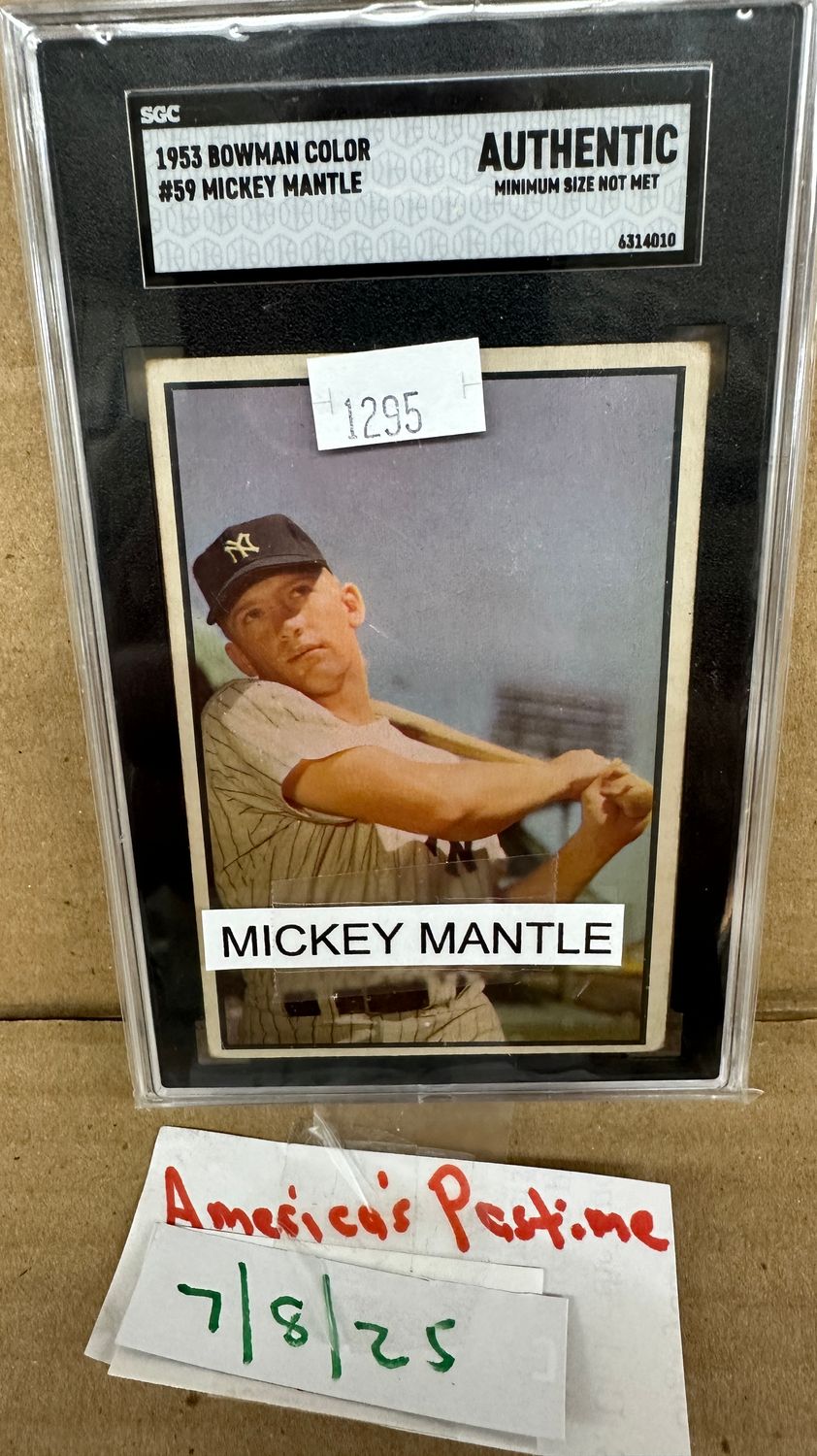 1953 Bowman #59 Mickey Mantle SGC Authentic