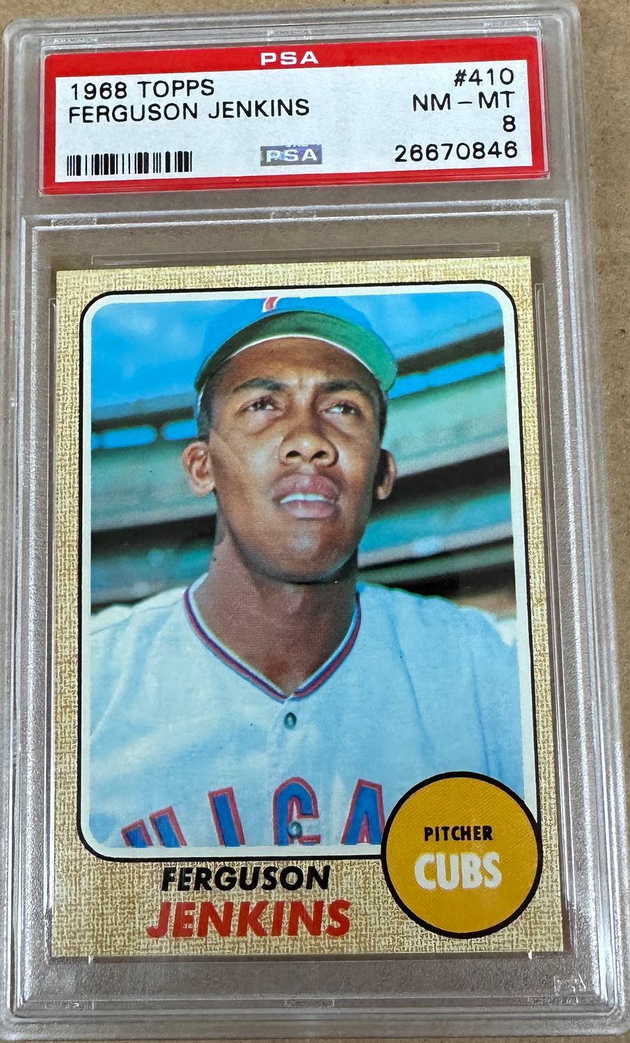 1968 Topps #410 Fergie Jenkins PSA 8