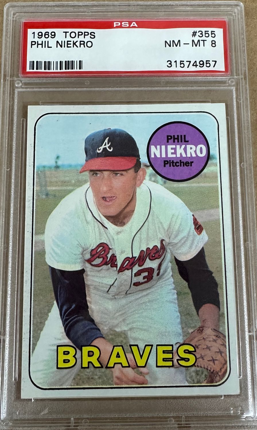 1969 Topps #355 Phil Niekro PSA 8 Well Centered!