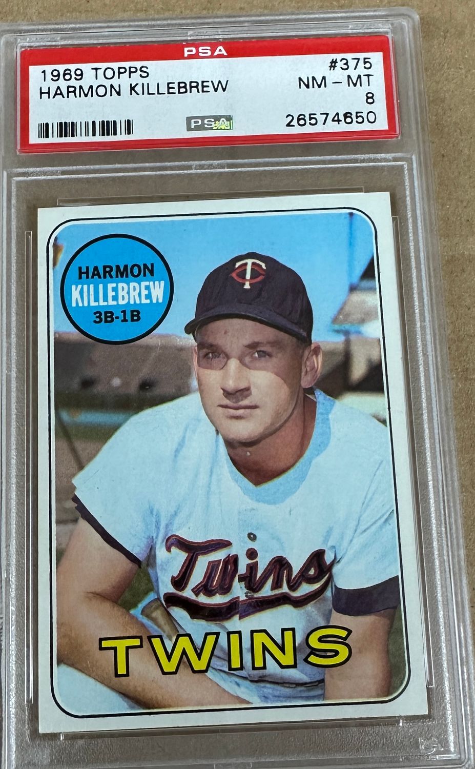1969 Topps #375 Harmon Killebrew PSA 8