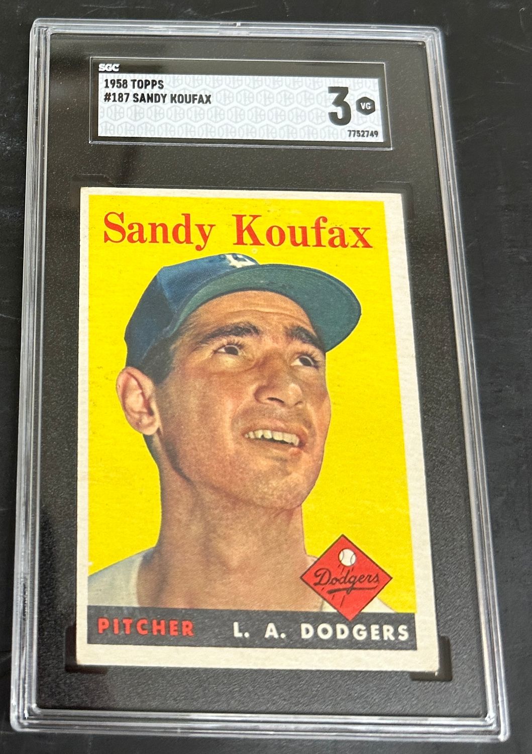 1958 Topps #187 Sandy Koufax SGC 3