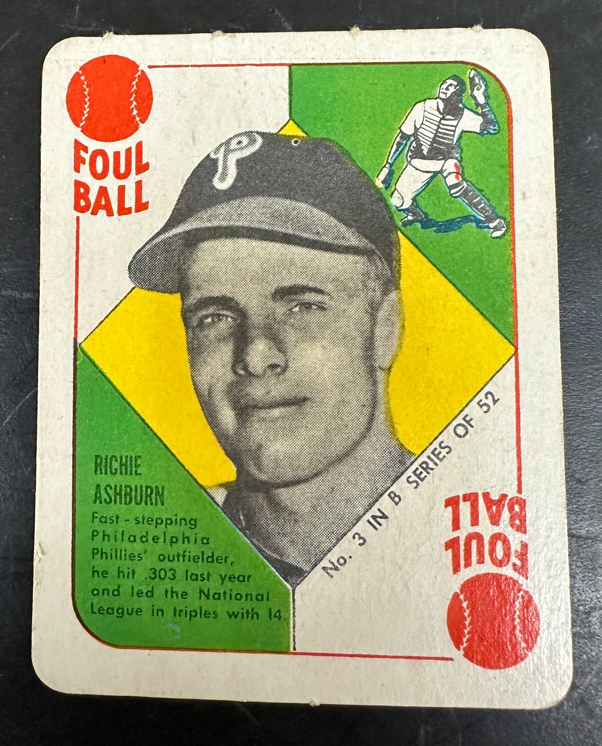 1951 Topps Blue Back Set Break #3 Richie Ashburn Ex+