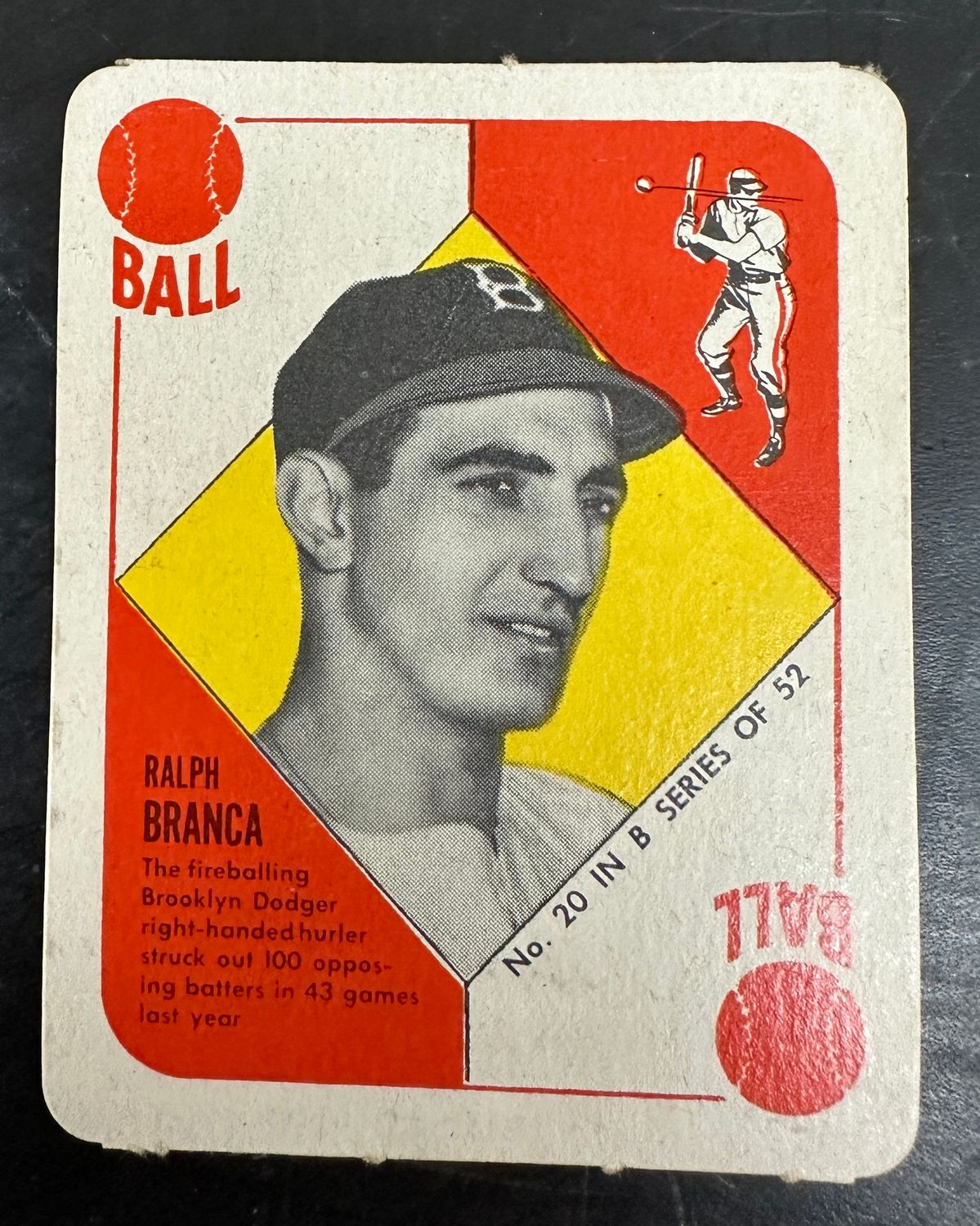 1951 Topps Blue Back Set Break #20 Ralph Branca Ex/Mint