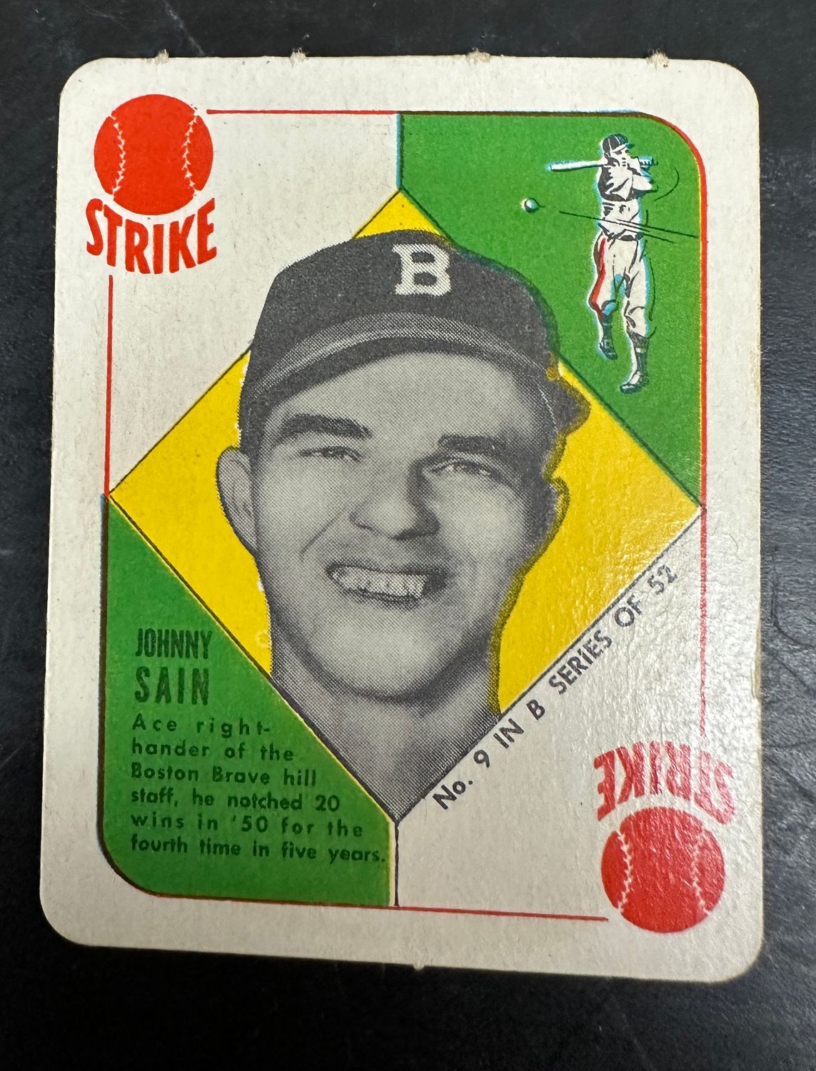 1951 Topps Blue Back Set Break #9 Johnny Sain Ex/Mint