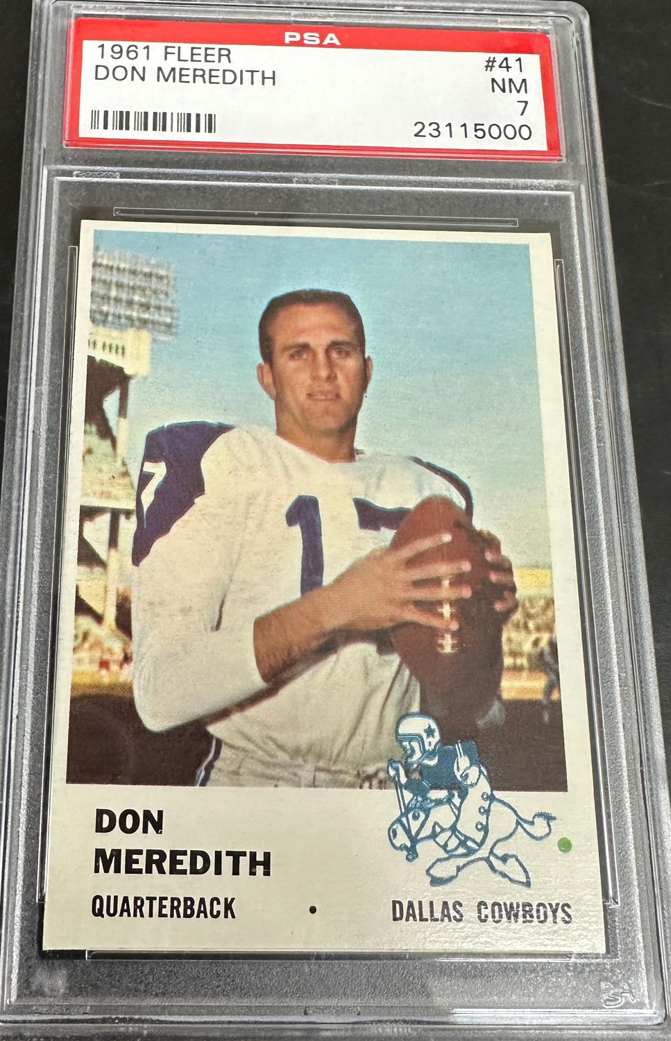 1961 Fleer #41 Don Meredith rookie PSA 7