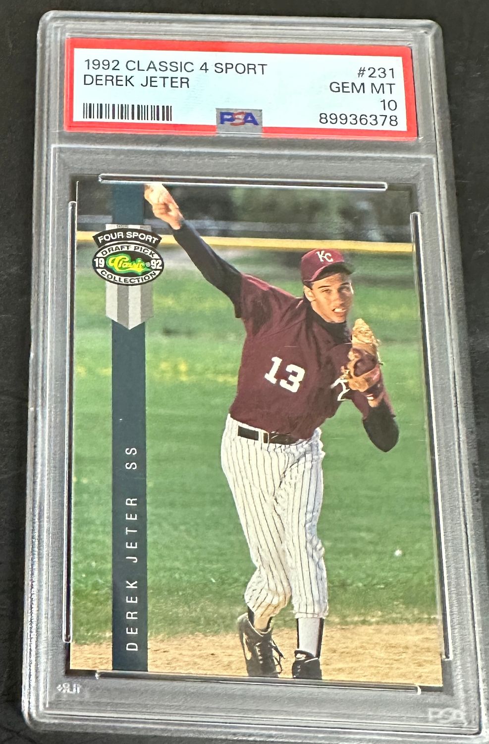 1992 Classic 4 Sport Derek Jeter PSA 10