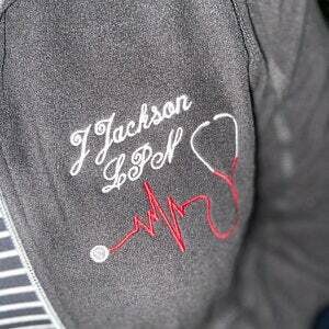 Monogrammed Nurse Full Zippered Fleece | Personalized Nurse Fleece Jacket | Personalized Ladies Nurse/Doctor Heart Stethoscope | Heartbeat