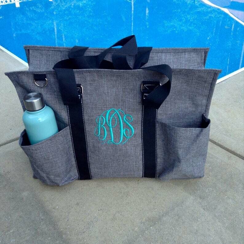 Monogram Utility Tote ~ Nurse bag ~Teacher Tote ~ Home Health Bag ~ car organizer, Pool Bag ~ Nurse Tote