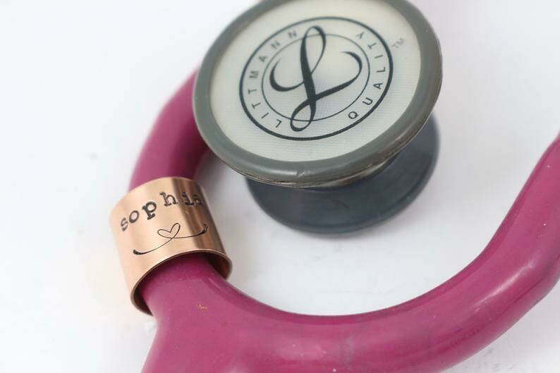 Stethoscope ID Tag - Stethoscope ID Ring - Littmann ID Tag - Stethoscope Charm - Personalized Stethoscope Name Tag - Nurse Graduation Gift