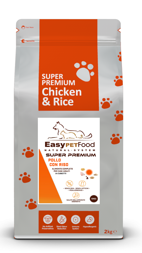 Easy Pet Food - Super Premium Dog Adult - Pollo e Riso a cubetti - kg. 2 e 12