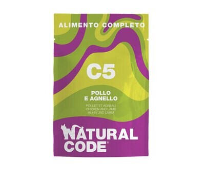 Natural Code For Cat Pollo & Agnello C5 gr. 70