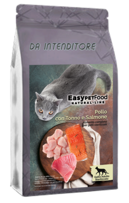 Easy Pet Food da Intenditore Gatto Adulto Sterilizzato con Pollo Tonno e Salmone