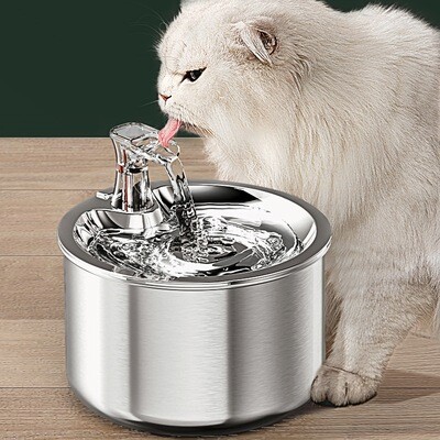 Fontana per gatti con distributore automatico di acqua per animali domestici a circolazione di sensori