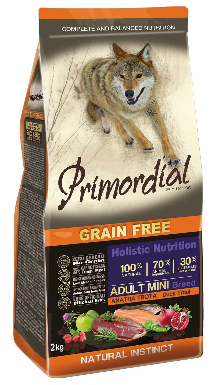 Primordial Grain Free Mini Adult Trota e Anatra