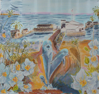 "Dolphins at the Santa Barbara Harbor" Limited Edition Giclee Print 00051