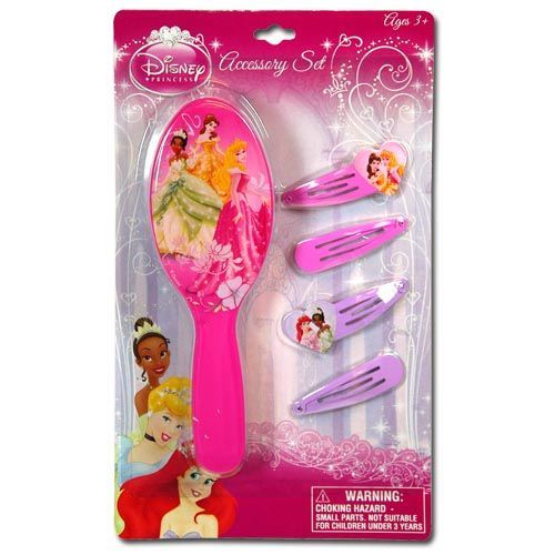 KIDS DISNEY HAIRBRUSH AND CLIPS SET HAIR ACCESSORIES GIRLS GIFT TOY 