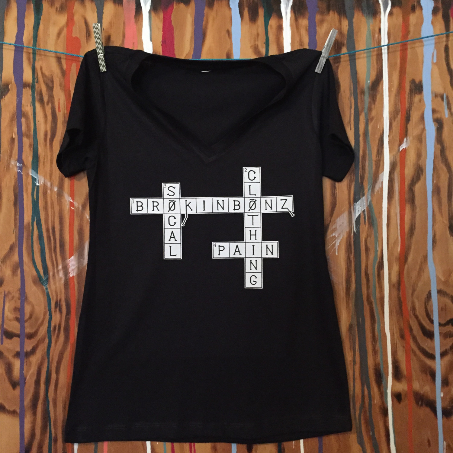 CROSSWORD PUZZLE Women's V-Neck...Available with custom fraction