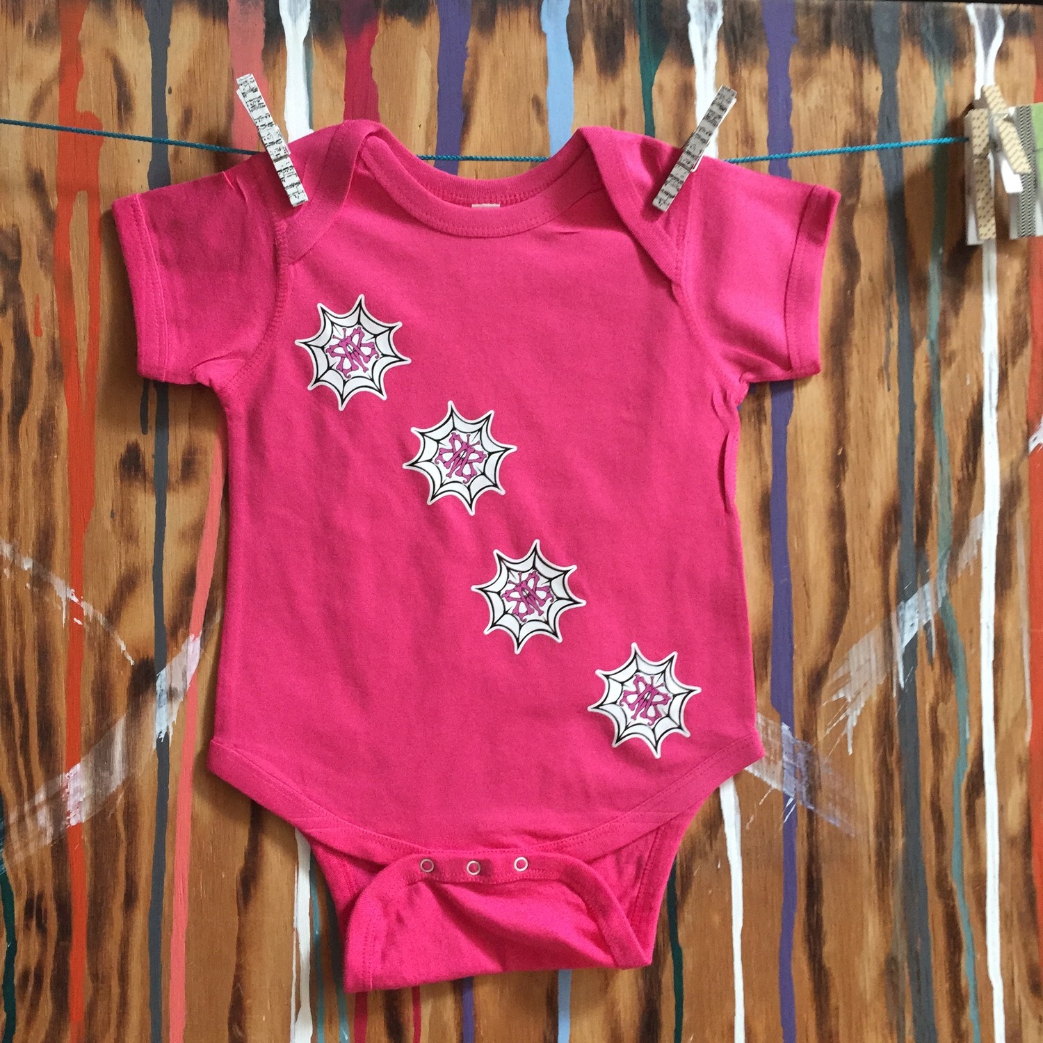 WEBBED BUTTERFLY Pink Infant Creeper