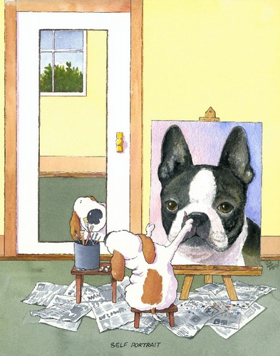 Self-Portrait Boston Terrier