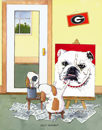 Self-Portrait Georgia Bulldog Mascot
