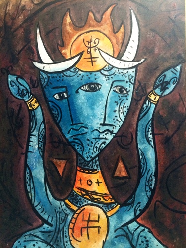 The Twins of the Ritual Design  (Acrylic on canvas)