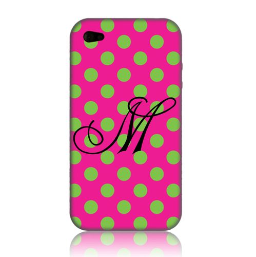 Pink and Green Dot iPhone4 cover