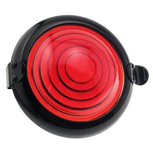 Schwarze Tür rote Linse