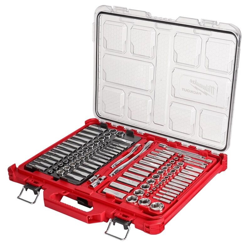 Milwaukee 106-teiliges Ratschen- und Steckschlüsselsatz mit PACKOUT Organizer