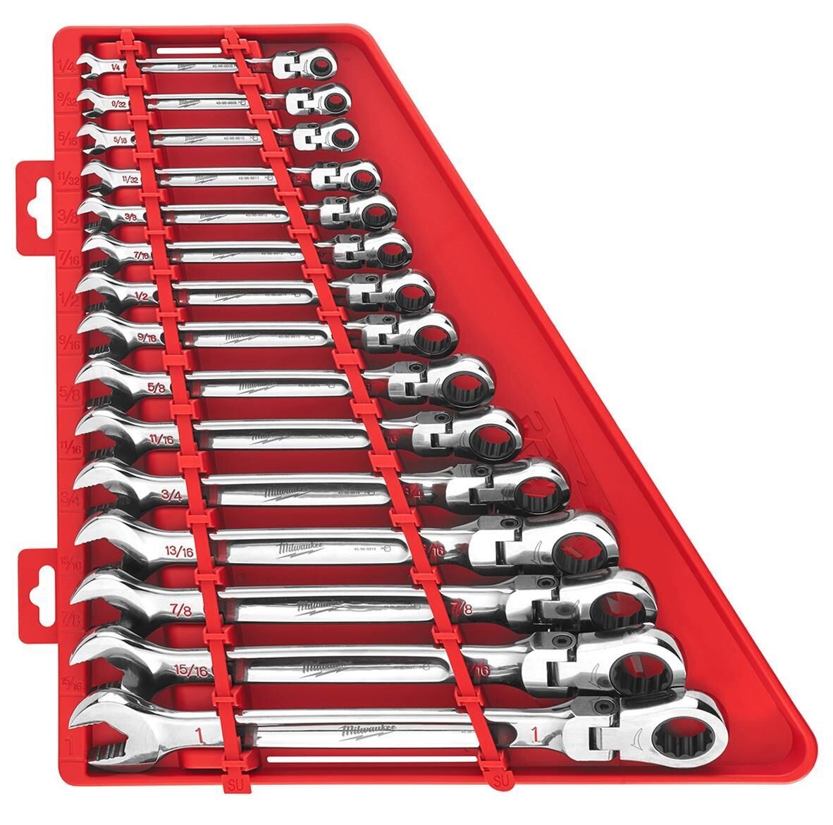 Milwaukee 15-teiliger Ratschen-Maulschlüssel mit flexiblem Kopf