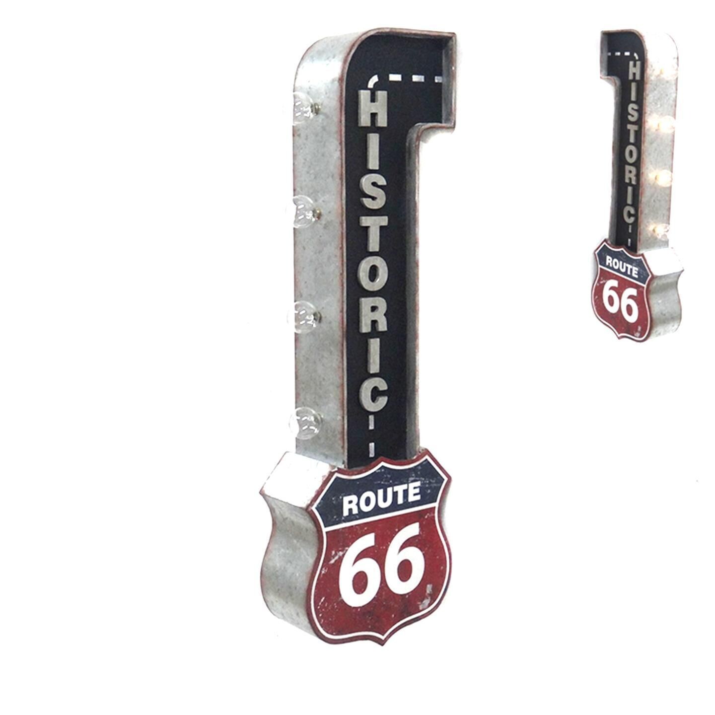 Route 66 LED Off The Wall Schild