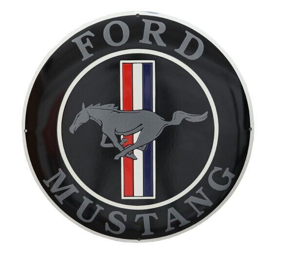 Retro-Emaille-Schild Ford Mustang