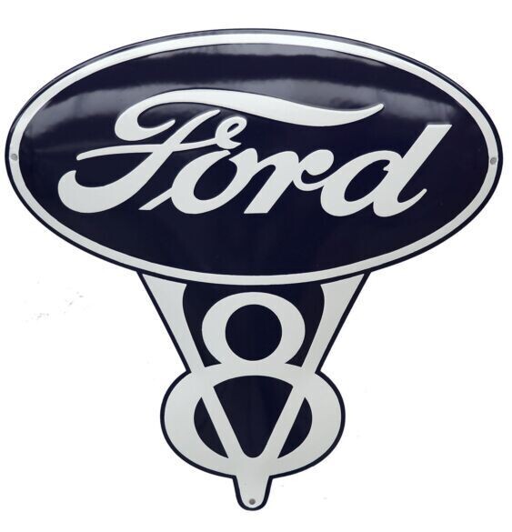 Retro-Emaille-Schild Ford V8