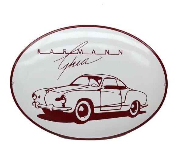 Retro-Emaille-Schild Karmann Ghia