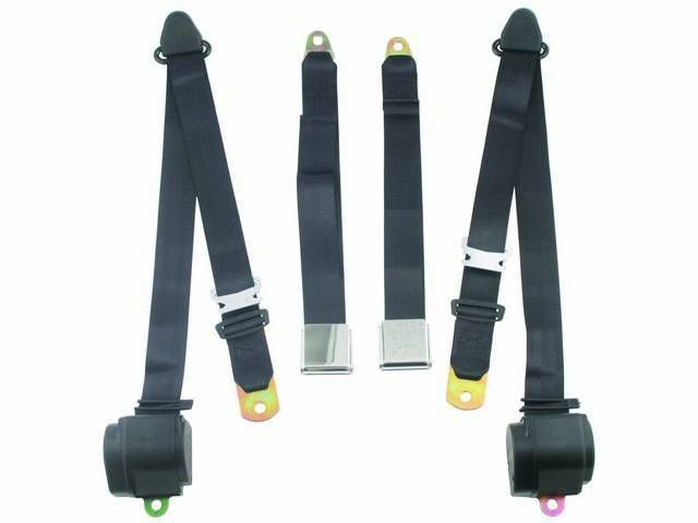 3-Punkt Sicherheitsbeckengurt, Universell, Schwarz (Black)