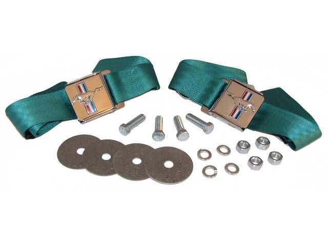 ​2-Punkt Sicherheitsbeckengurt mit Running Horse, Türkis (Turquoise)