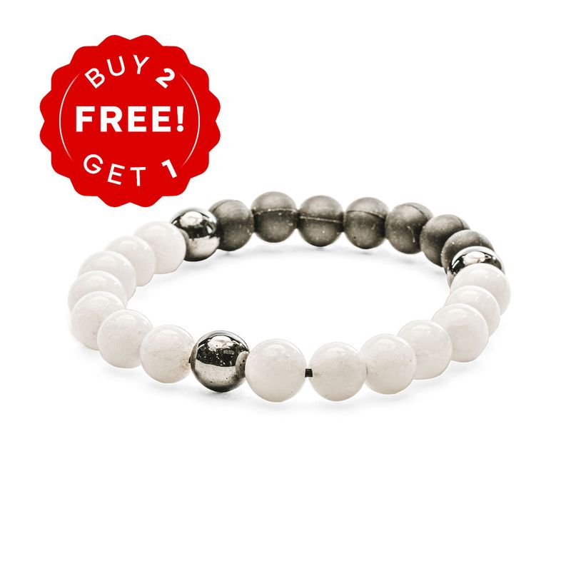 White Jade Beaded Bracelet