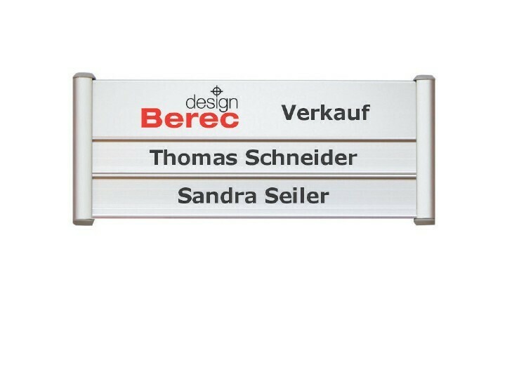 Türschild mit 3 Beschriftungsprofilen