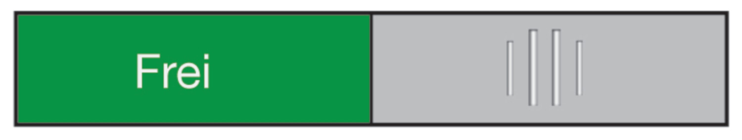 Frei- und Besetztanzeige mittel mit Aluschieber