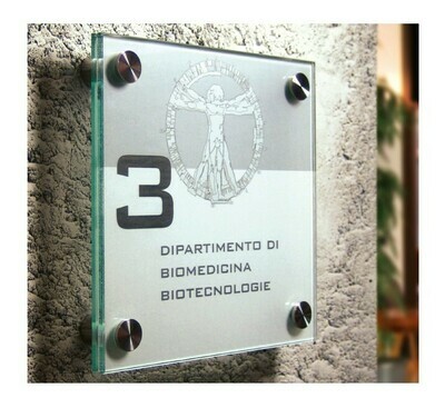 Beschriftungsschilder aus Acrylglas mit 2 Halter 80 x 150 mm