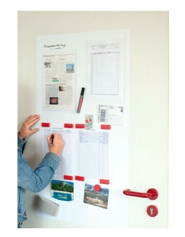 Beschriftbare, magnethaftende und wiederablösbare Folie in weiss A4 297 x 210 mm