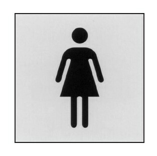 Hinweisschild aus Aluminium Toilette Damen, selbstklebend