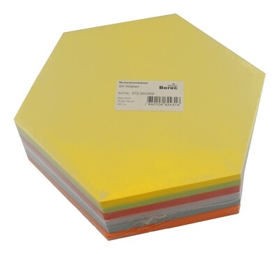 300er Pack Moderationskarten Waben, farbig sortiert 19 x 16,5 cm