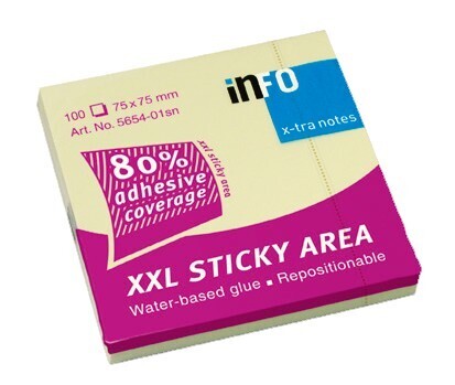 Gelbe Haftnotizen blanco – X-TRA-Notes 12,5 x 7,5 cm