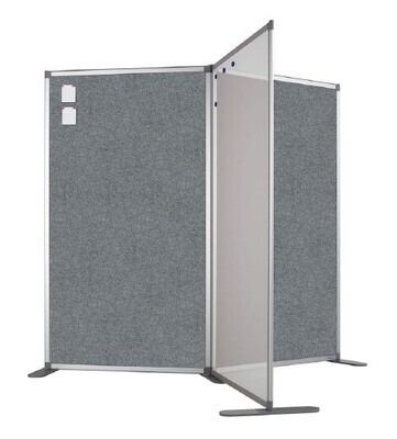 Doppelseitige Textilpinntafel mit Camira-Stoff, 180 x 100 cm