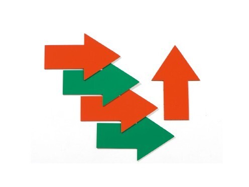 Wendemagnet Pfeil rot/grün 125 x 80/40 mm